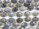 [Video]High Quality! Dumortierite Faceted Rice 8x8x6mm 1strand beads (aprx.15inch/36cm)