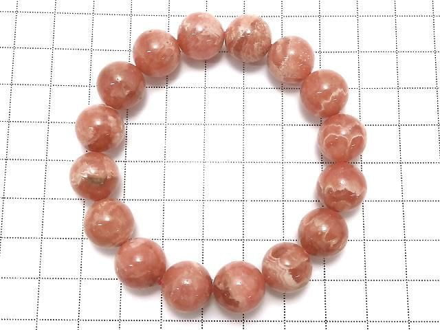 [Video][One of a kind] Rhodochrosite AA++ Round 12.5mm Bracelet NO.5