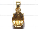 [Video][One of a kind] High Quality Brandy Citrine AAA Faceted Pendant 18KGP NO.71