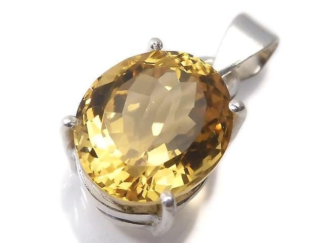 [Video][One of a kind] High Quality Brandy Citrine AAA Faceted Pendant Silver925 NO.76