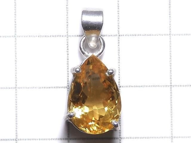 [Video][One of a kind] High Quality Brandy Citrine AAA Faceted Pendant Silver925 NO.78