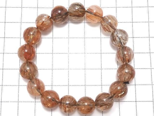 [Video][One of a kind] Foliated Mica in Quartz AAA Round 11mm Bracelet NO.226