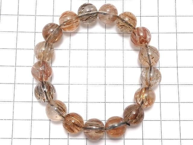 [Video][One of a kind] Foliated Mica in Quartz AAA Round 11.5mm Bracelet NO.227