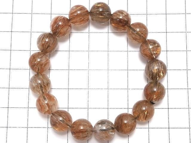 [Video][One of a kind] Foliated Mica in Quartz AAA Round 11mm Bracelet NO.228