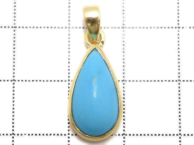 [Video][One of a kind] Kingman Turquoise AAA Pendant 18KGP NO.90
