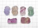 [Video] Multicolor Fluorite AA++ Pixiu Carving 24x15mm 1 pair