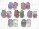 [Video] Multicolor Fluorite AA++ Pixiu Carving 24x15mm 1 pair