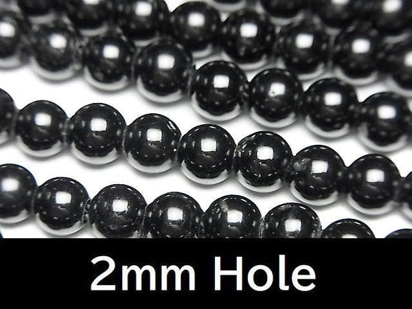 [Video] Black Tourmaline Round 6mm [2mm Hole] 1strand beads (approx. 15 inches/36 cm)