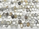[Video] High Quality Rutilated Quartz x Tourmaline Quartz AA++ Pear Shape (Smooth) 1strand beads (approx. 7 inches/18 cm)