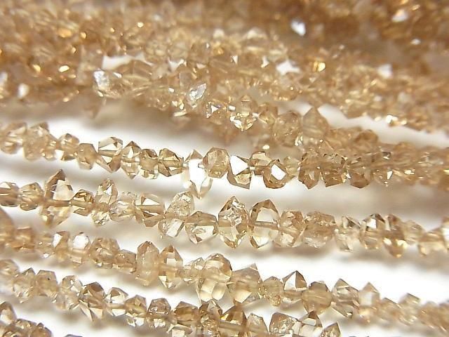 [Video] Pakistani Double Point Crystal Coated [Champagne] Half or 1strand beads (approx. 15 inches/37 cm)
