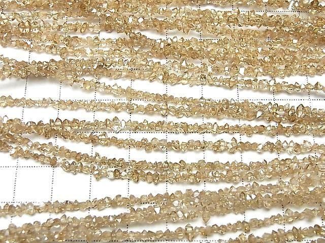 [Video] Pakistani Double Point Crystal Coated [Champagne] Half or 1strand beads (approx. 15 inches/37 cm)