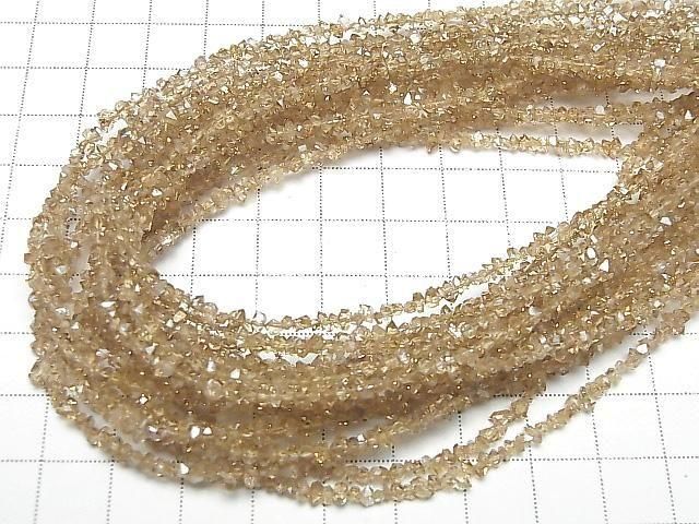 [Video] Pakistani Double Point Crystal Coated [Champagne] Half or 1strand beads (approx. 15 inches/37 cm)