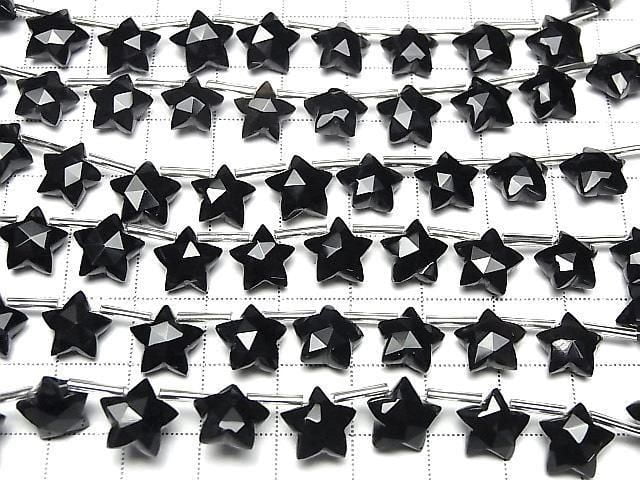 [Video] Onyx Faceted Star 10x10mm 1strand (8pcs)