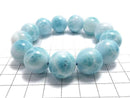 [Video][One of a kind] Larimar Pectolite AAA Round 17mm Bracelet NO.502