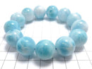 [Video][One of a kind] Larimar Pectolite AAA Round 17mm Bracelet NO.504