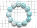 [Video][One of a kind] Larimar Pectolite AAA Round 18.5mm Bracelet NO.507
