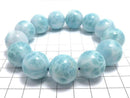 [Video][One of a kind] Larimar Pectolite AAA Round 18.5mm Bracelet NO.509