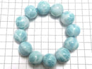 [Video][One of a kind] Larimar Pectolite AAA Round 19mm Bracelet NO.510
