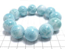 [Video][One of a kind] Larimar Pectolite AAA Round 19mm Bracelet NO.510