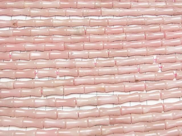 [Video] Pink Soap Stone Bamboo 13x5x5mm 1strand beads (approx. 15 inches/37 cm)