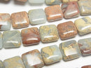 [Video] Impression Jasper Square 10x10x4.5mm 1strand beads (approx. 15 inches/38 cm)
