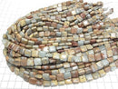 [Video] Impression Jasper Square 10x10x4.5mm 1strand beads (approx. 15 inches/38 cm)