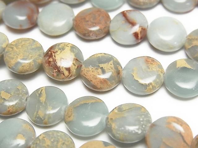 [Video] Impression Jasper Coin 10x10mm 1strand beads (approx. 15 inches/38 cm)