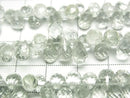 [Video] High Quality Green Amethyst AAA- Drop Faceted Briolette 1strand beads (approx. 7 inches/17 cm)