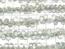 [Video] High Quality Green Amethyst AAA- Drop Faceted Briolette 1strand beads (approx. 7 inches/17 cm)
