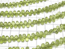 [Video]High Quality Peridot AA++ Drop Faceted Briolette 1strand beads (aprx.7inch/17cm)