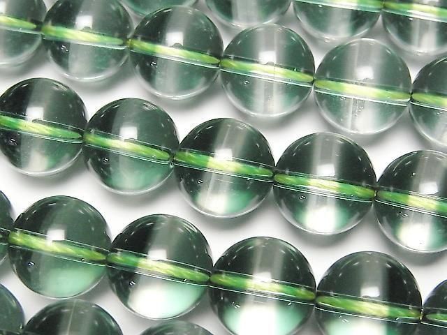 [Video] Green Clear Quartz Round 12mm Half or 1strand beads (approx. 15 inches/36 cm)