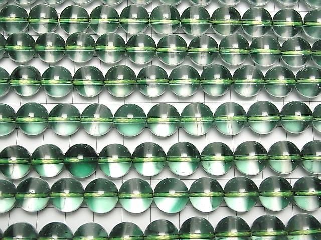 [Video] Green Clear Quartz Round 12mm Half or 1strand beads (approx. 15 inches/36 cm)