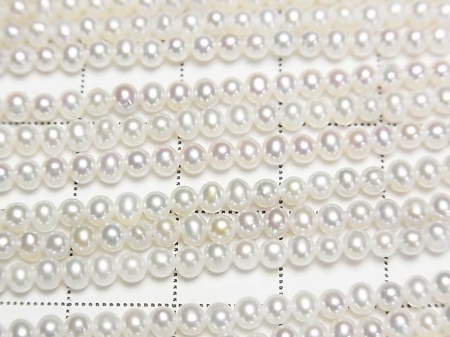 [Video] Fresh Water Pearl AA++ Potato 3mm White 1strand beads (approx. 15 inches/37 cm)