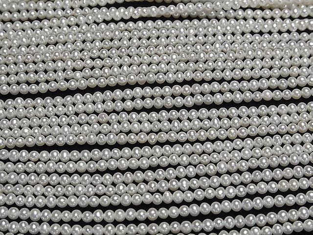 Süßwasserperle AA++ Kartoffel 3mm Weiß 1strang Perlen (ca. 15 Zoll/37 cm)