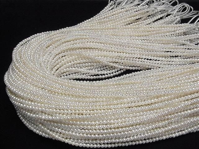 Süßwasserperle AA++ Kartoffel 3mm Weiß 1strang Perlen (ca. 15 Zoll/37 cm)