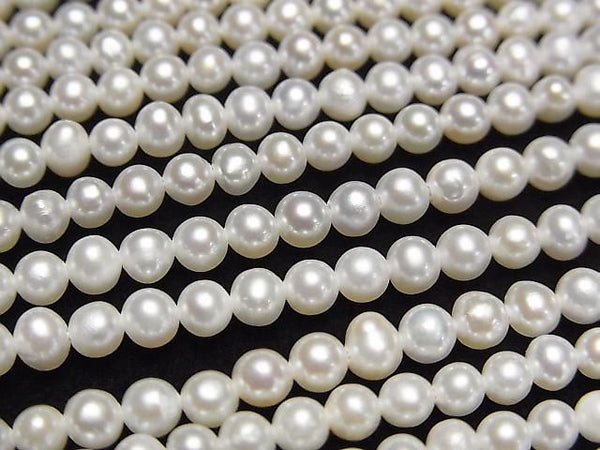 [Video] Fresh Water Pearl AA+ Potato 3-3.5mm White 1strand beads (approx. 15 inches/36 cm)