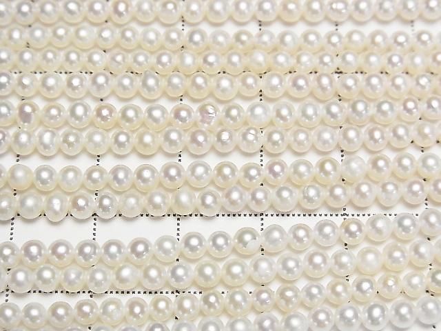 Perle d'eau douce AA+ forme pomme de terre 3-3,5 mm Blanc 1 rang de perles (environ 15 pouces/36 cm)