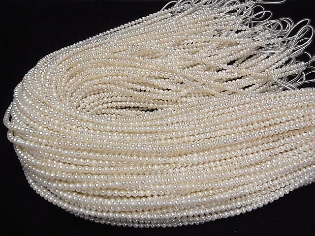 Perle d'eau douce AA+ forme pomme de terre 3-3,5 mm Blanc 1 rang de perles (environ 15 pouces/36 cm)