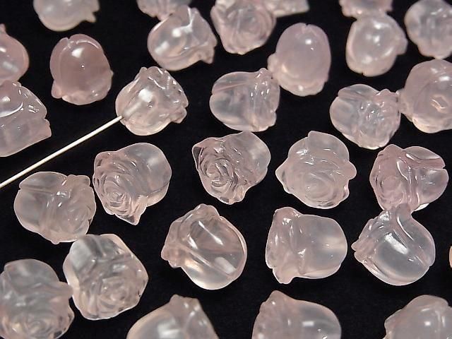 [Video]Rose Quartz AAA Rose 11mm [Half Drilled Hole] 2pcs