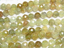 [Video] High Quality! Grossular Garnet AA+ 64 Faceted Round 5mm 1strand beads (approx. 15 inches/37 cm)