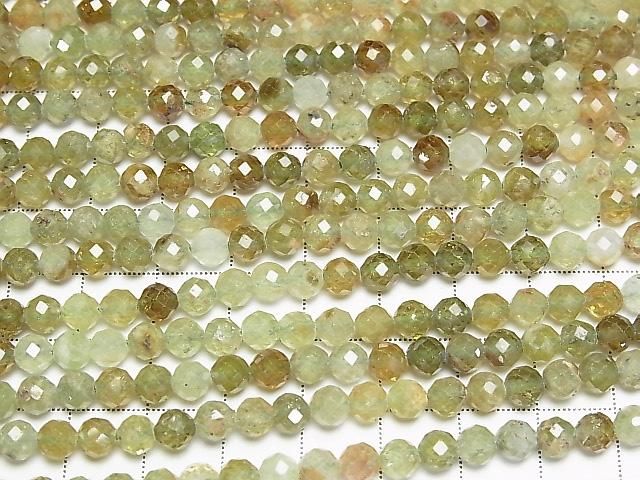 [Video] High Quality! Grossular Garnet AA+ 64 Faceted Round 5mm 1strand beads (approx. 15 inches/37 cm)
