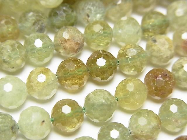 [Video] High Quality! Grossular Garnet AA+ 128 Faceted Round 6.5mm Half or 1strand beads (approx. 15 inches/37 cm)