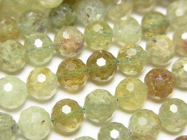 [Video] High Quality! Grossular Garnet AA+ 128 Faceted Round 6.5mm Half or 1strand beads (approx. 15 inches/37 cm)