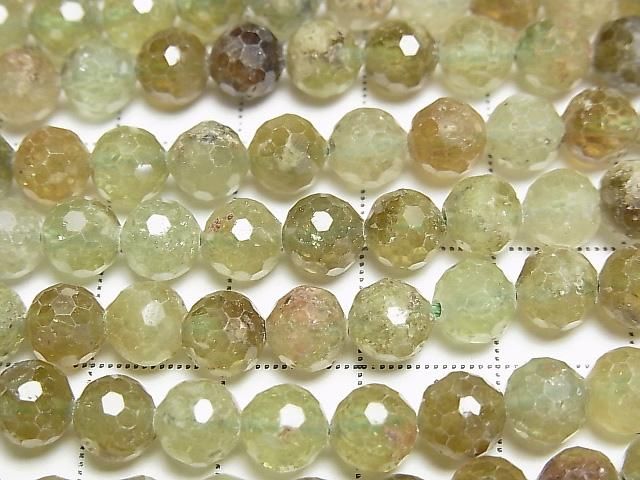 [Video] High Quality! Grossular Garnet AA+ 128 Faceted Round 6.5mm Half or 1strand beads (approx. 15 inches/37 cm)