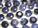 [Video]High Quality! Sodalite Hexagram Faceted Coin 8.5x8.5x5mm half or 1strand beads (aprx.15inch/36cm)