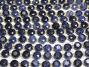 [Video]High Quality! Sodalite Hexagram Faceted Coin 8.5x8.5x5mm half or 1strand beads (aprx.15inch/36cm)