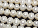 [Video] Fresh Water Pearl AA+ Potato 7-7.5mm White 1strand beads (approx. 14 inches/34 cm)