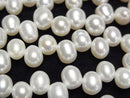 [Video] Fresh Water Pearl AA++ Baroque 7-7.5mm White Top Side Drilled Hole 1strand beads (approx. 14 inches/35 cm)