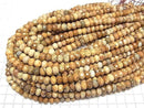 [Video] High Quality! Picture Jasper Faceted Button Rondelle 8x8x6mm 1strand beads (approx. 14 inches/35 cm)