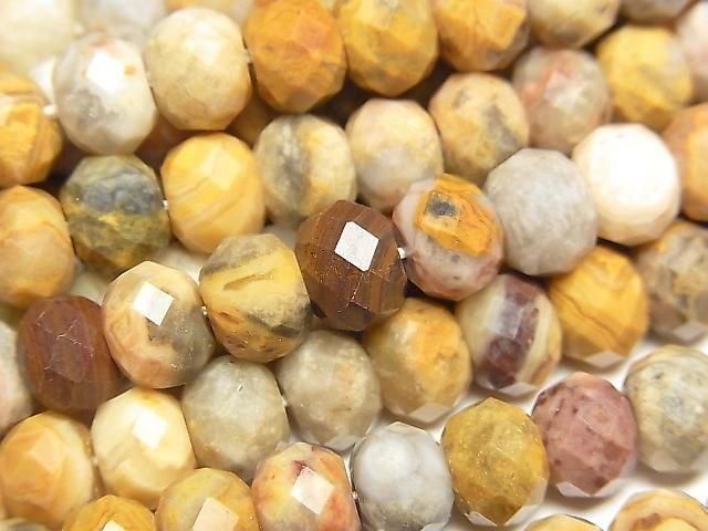 [Video] High Quality! Crazy Lace Agate Faceted Button Rondelle 8x8x6mm 1strand beads (approx. 14 inches/35 cm)